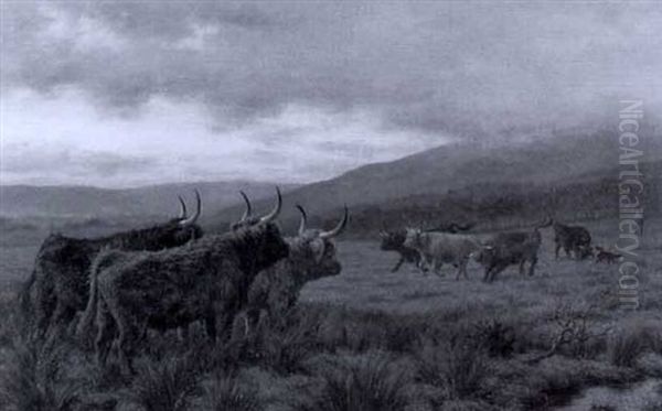 Gathering The Herd Oil Painting by Joseph Dixon Clark