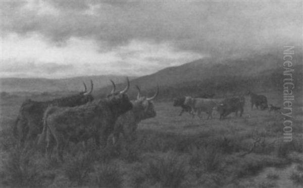 Gathering The Herd Oil Painting by Joseph Dixon Clark