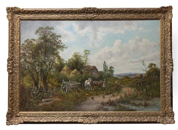 A Traveller With Horse And Cart In A Rural Landscape Oil Painting by Octavius Thomas Clark