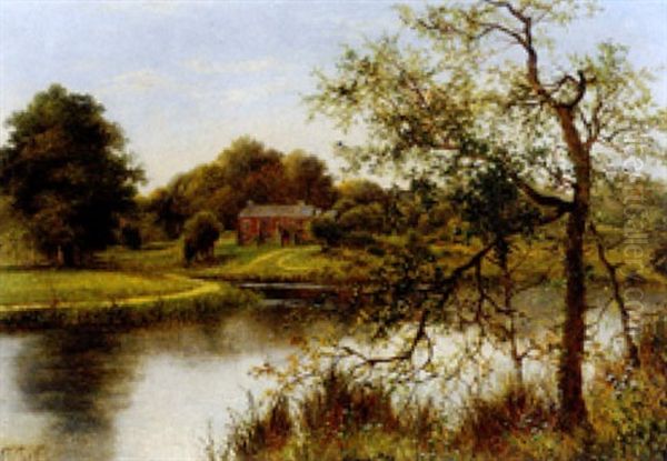 Herbstliche Flusslandschaft Mit Herrenhaus Oil Painting by Octavius Thomas Clark