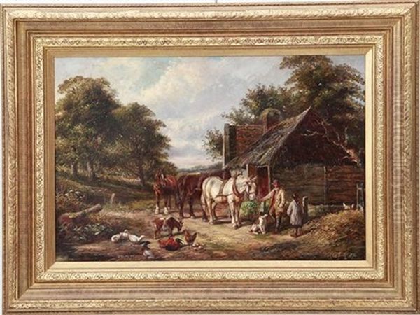 The Daily Chores On The Farm Oil Painting by Samuel Joseph Clark