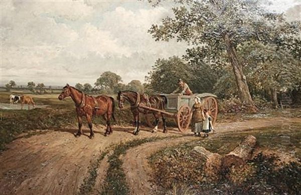 The Wayside Discussion Oil Painting by Samuel Joseph Clark