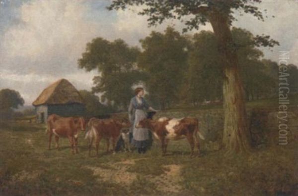 The Milkmaid Oil Painting by Samuel Joseph Clark