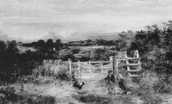 A Path And Style Near Kirkcudbright Oil Painting by Thomas Clark