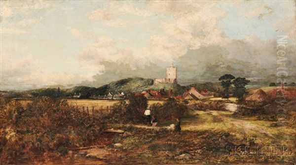 The Border Neck Of Norham Castle Oil Painting by Thomas Clark