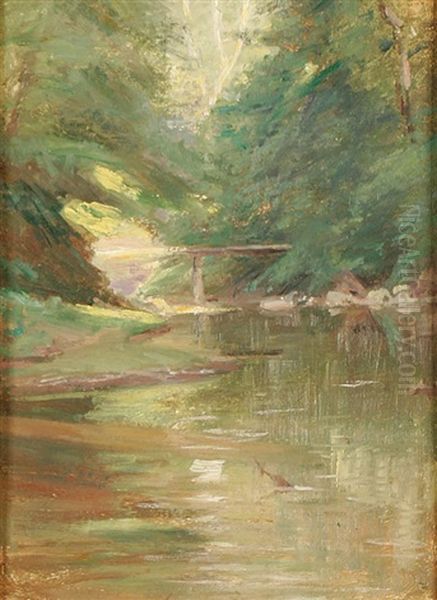 Bridge Over The Brook Oil Painting by Walter Clark