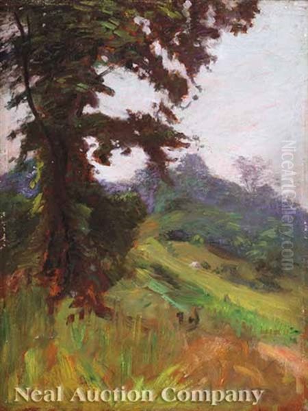 Hillside Oil Painting by Walter Clark