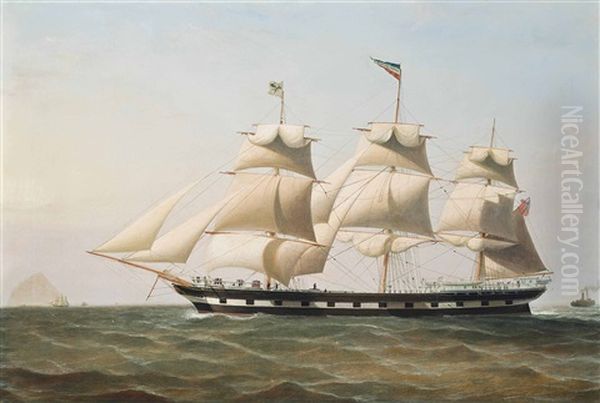 The Full-rigged Ship Daniel Rankin Under Reduced Sail Off Ailsa Craig Oil Painting by William Clark