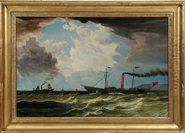 Paddlesteamer Vulcan Oil Painting by William Clark