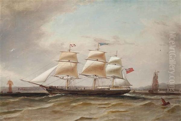 The John Kerr Co.'s John Ferguson Off The Tail Of The Bank On The Clyde, Possibly On Her Maiden Voyage Oil Painting by William Clark