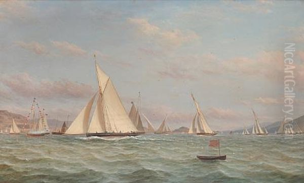 The Cutter Avon Winning The Prize At The Opening Cruise Of The Clyde Yacht Club Oil Painting by William Clark