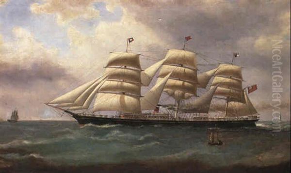 The Auxiliary Ship Rigged Screw Steamer Queen Of The Thames... Oil Painting by William Clark