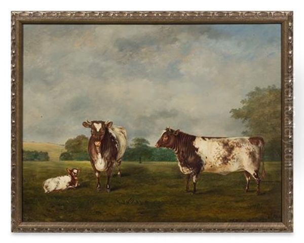 Landscape With Cows, 1857 Oil Painting by Frederick Clarke