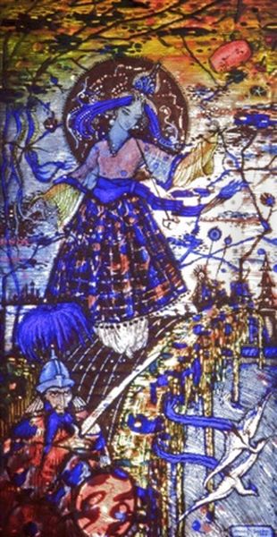 Bluebeard's Last Wife Oil Painting by Harry Clarke