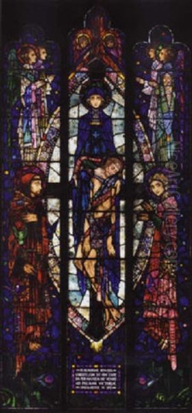 The Mother Of Sorrows, Memorial To Sister Superior Of Saint Wilfrid, Principal Of Dowanhill Training College, Glasgow Oil Painting by Harry Clarke