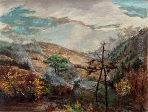 Great Smoky Mountains (at Waynesville, In North Carolina Mountains), 1888 Oil Painting by Sarah Anne Freeman Clarke