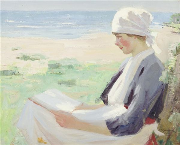 Summer Reading Oil Painting by William Hannah Clarke