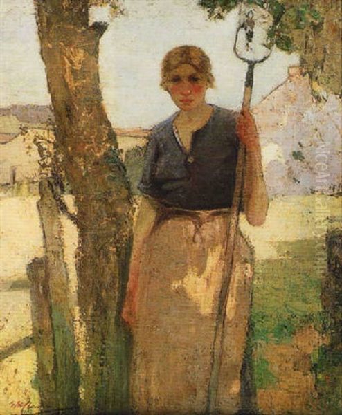 The Young Farmworker Oil Painting by William Hannah Clarke