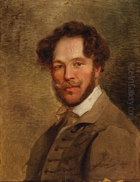 Self-portrait Of The Artist (according To Family Tradition) Oil Painting by Alexander Clarot