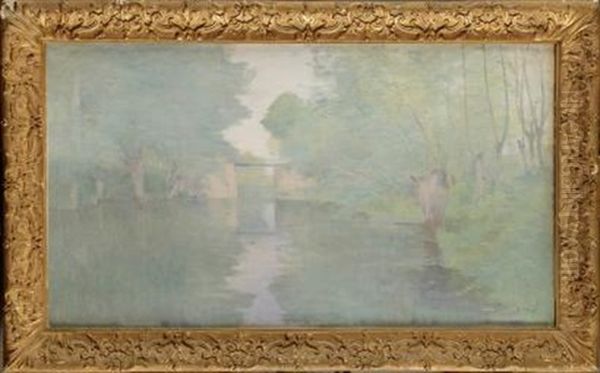 Les Reflets Sur La Riviere Oil Painting by Jean Eugene Clary