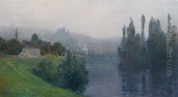 Brome Sur La Riviere Oil Painting by Jean Eugene Clary