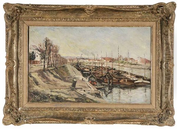 Quai De La Marine Oil Painting by Adolphe Clary-Baroux