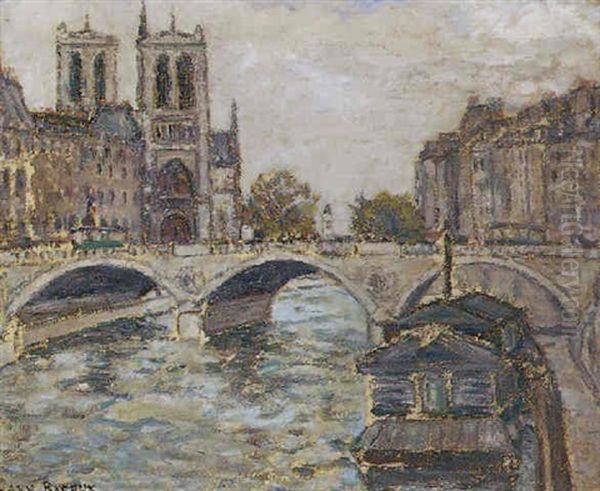 Notre Dame De Paris Oil Painting by Adolphe Clary-Baroux