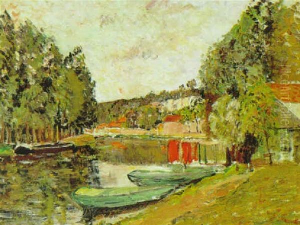 Soleil Couchant A Moret Sur Loing Oil Painting by Adolphe Clary-Baroux