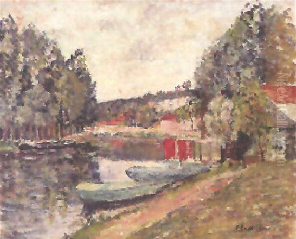 Soleil Couchant A Moret Sur Loing Oil Painting by Adolphe Clary-Baroux