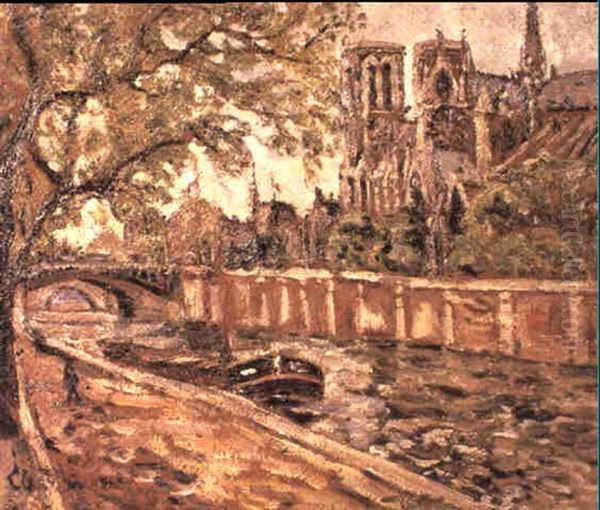 Les Quais De La Seine A Paris Oil Painting by Adolphe Clary-Baroux