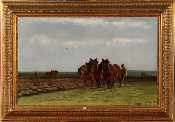 Laboureurs Aux Champs Oil Painting by Alexandre Clarys