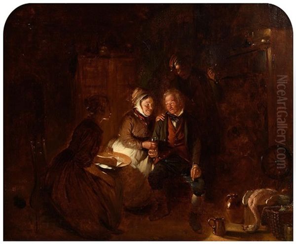 Reading The Letter Oil Painting by Thomas Clater