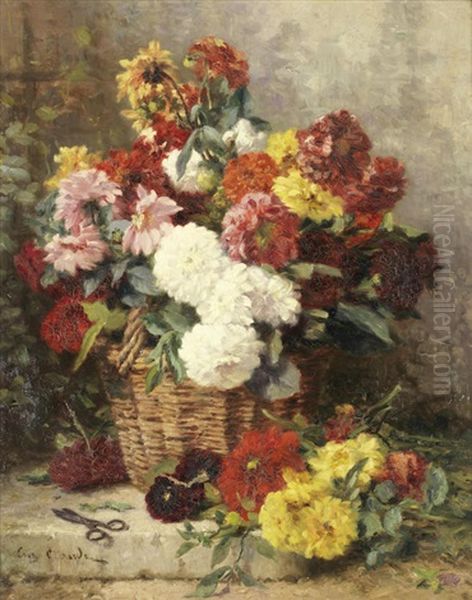 Still Life Flowers In A Basket by Eugene Claude