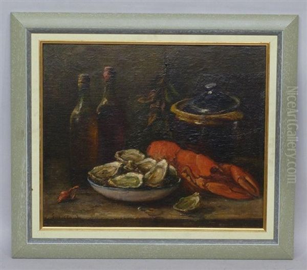 Nature Morte Aux Huitres Et Aux Homards Oil Painting by Eugene Claude