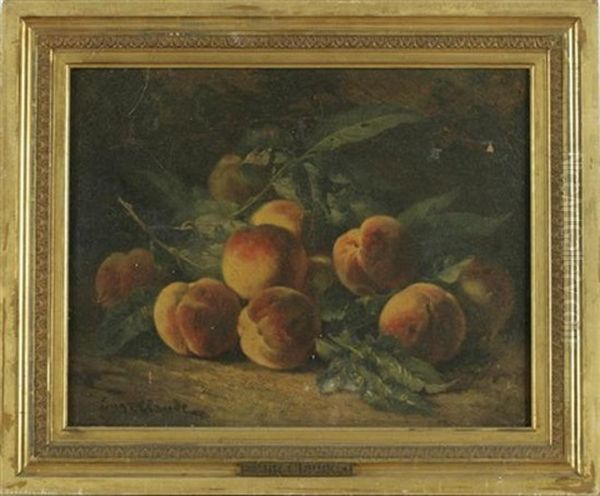 Peaches On A Tabletop Oil Painting by Eugene Claude