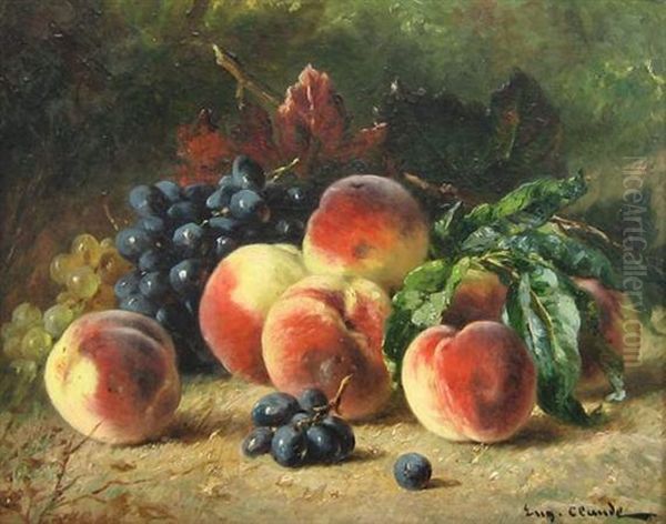 Nature Morte Aux Peches Et Raisins Oil Painting by Eugene Claude