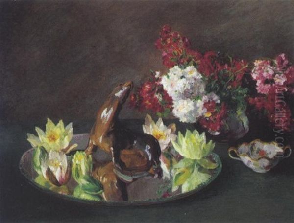 Stilleben Mit Blumen Oil Painting by Eugene Claude