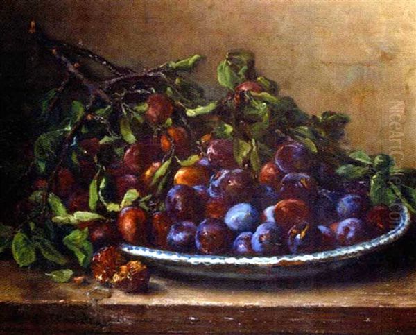 Nature Morte Au Plat De Fruits Oil Painting by Eugene Claude