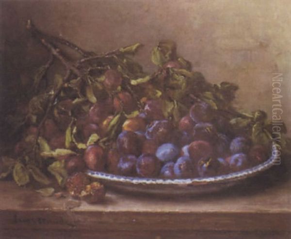 Nature Morte Au Plat De Prunes Oil Painting by Eugene Claude