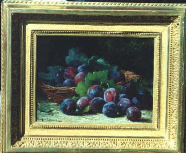 Still Life Of Plums Oil Painting by Eugene Claude