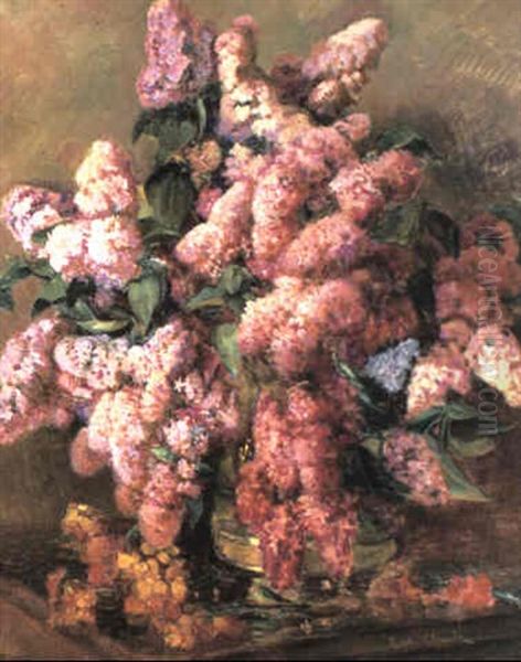 Still Life With Lilacs In A Bowl Oil Painting by Eugene Claude