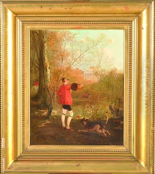 Scenes De Chasse A Courre (pair) Oil Painting by Jean Maxime Claude