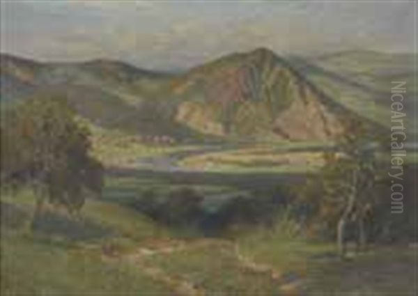 Bohmische Landschaft Am Oberlauf Der Elbe Oil Painting by Wilhelm Ludwig Heinrich Claudius