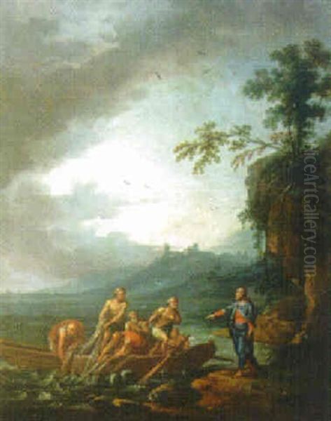 La Peche Miraculeuse Oil Painting by Jean Baptiste Charles Claudot