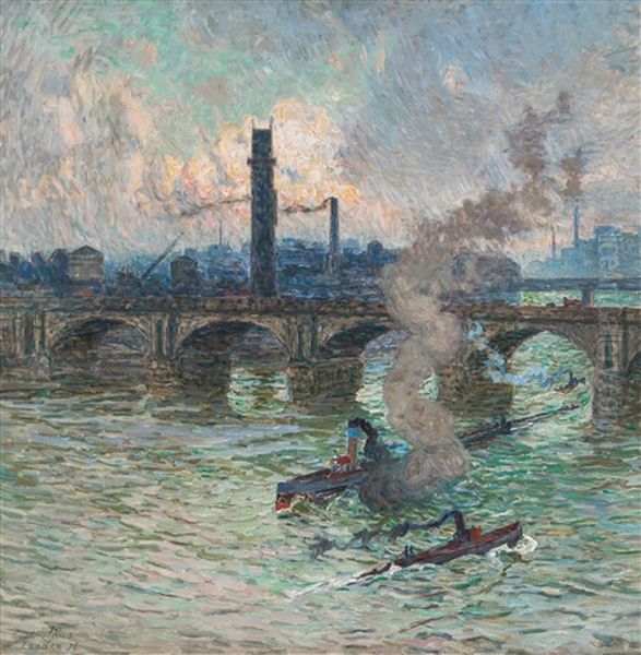 Bourasque Sur La Tamise Oil Painting by Emile Claus