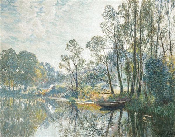 Morning (october) - Banks Of The Lys (ca. 1911-1913) Oil Painting by Emile Claus