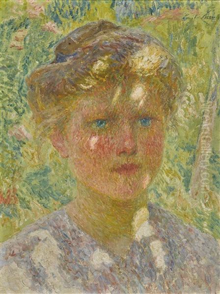 Jeune Fille Aux Cheveux Blonds Oil Painting by Emile Claus