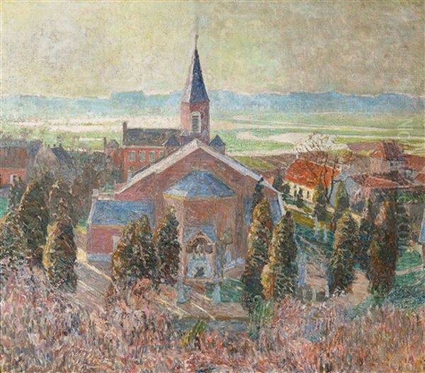 A View Of Deurle And The Lys Oil Painting by Emile Claus