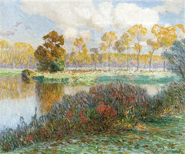 The Sun Over The River Lys Oil Painting by Emile Claus