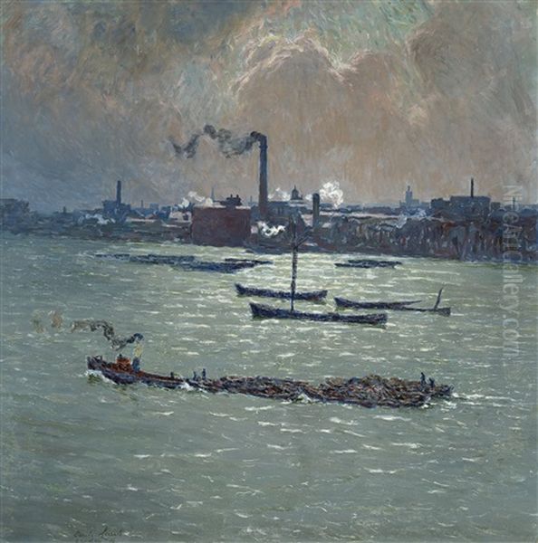 Reflection Of The Thames Oil Painting by Emile Claus